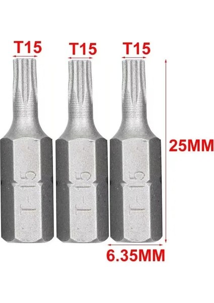 3pcs-T9 3 Adet 25MM Tornavida Uçları Seti 1/4 Inç Hex Shank Cr-V Elektrikli Vida Matkap Ucu T10-T40,H2-H6,SL4-SL6,PH1-PH3,PZ1-PZ3 (Yurt Dışından)