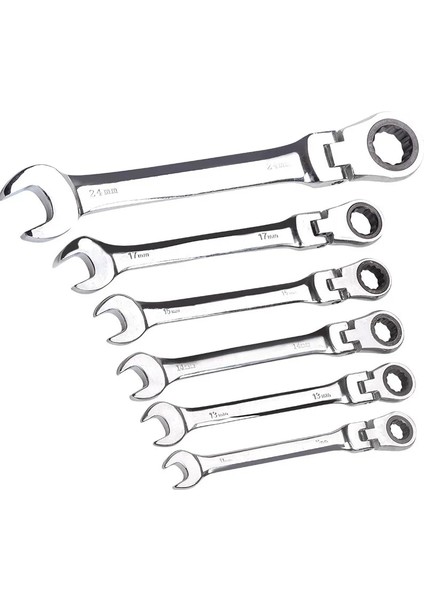 8mm Esnek Kafa Cırcır Anahtarı Çift Kullanımlı Cırcır Anahtarı Aracı Araba Tamir El Aletleri Cırcır Anahtarı Aracı Seti Kombinasyonu Uçlu Anahtar (Yurt Dışından)