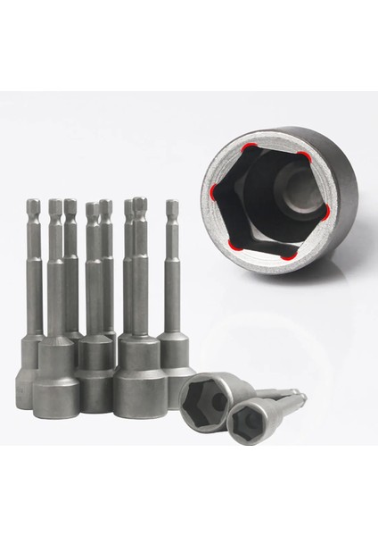6.35MM 1 Adet Uzunluk 100MM Manyetik Olmayan Altıgen Soket Kol Bit Somun Sürücü Elektrikli Matkaplar Için Darbeli Sürücüler El Matkapları Araçları 5MM-19MM (Yurt Dışından)