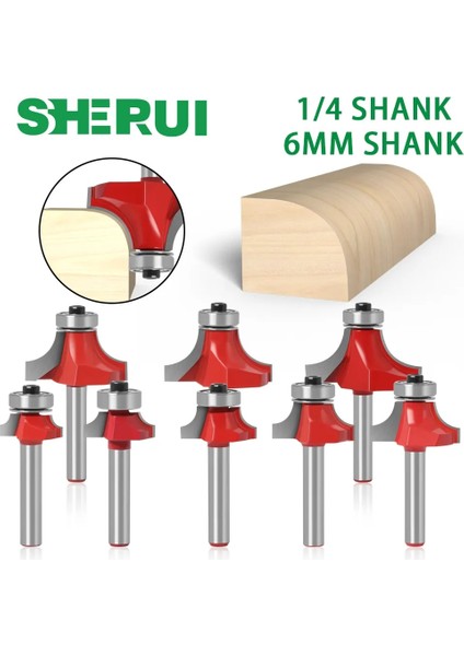 1I4X1I2 1/46MM Saplı Köşe Yuvarlak Yönlendirici Bit ile Rulman Freze Kesici Ahşap Ahşap Tungsten Karbür Için (Yurt Dışından) fiyatları