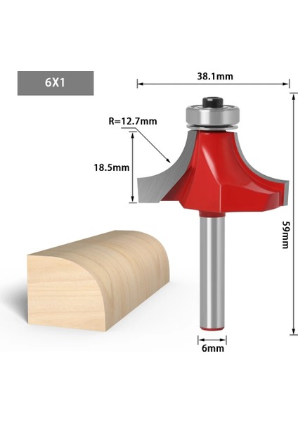 1I4X1I2 1/46MM Saplı Köşe Yuvarlak Yönlendirici Bit ile Rulman Freze Kesici Ahşap Ahşap Tungsten Karbür Için (Yurt Dışından) modelleri