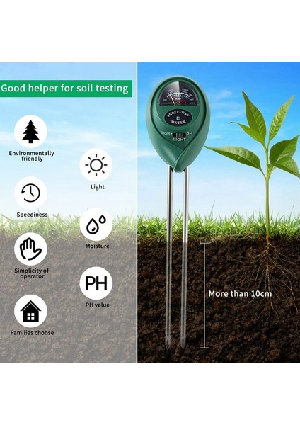 3 In 1 3 In 1 Toprak Ph Ölçer Güneş Işığı Ph Test Cihazı Bahçe Çiçekleri Toprak Nem Sensörü Ölçer Bitkiler Asitlik Nem Ph Monitör Dedektörü (Yurt Dışından) indirimleri