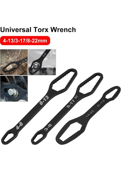 4-13 8-22MM Evrensel Torx Anahtarı Ayarlanabilir Çift Kafalı Torx Anahtarı Çok Fonksiyonlu Kendinden Sıkma Gözlük Anahtarı El Aletleri (Yurt Dışından)
