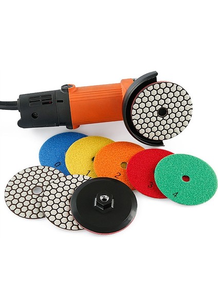 B-Rastgele Renk 1 Adet 4 Inç Elmas Kuru Parlatma Pedi Keskin Tip Granit Mermer Zımpara Diski Taşlama Parlatma Temizleme Için Esnek Ped (Yurt Dışından) modelleri