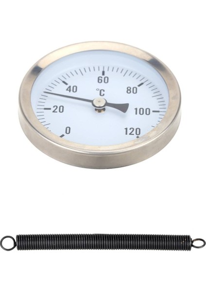Gümüş Isıtma Sıcak Su Borusu 120° Paslanmaz Çelik Termometre Bimetal Boru Sıcaklığı Su Geçirmez 63MM Kadran Sıcaklık Göstergesi (Yurt Dışından) fiyatları