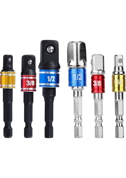 3pcs-Gümüş 3 Adet Matkap Soket Adaptörü Darbeli Matkap Uzatma Matkap Uçları Bar Soket Adaptörü 1/4 3/8 1/2 Boyut Hex Shank Kare Kafa Matkap Ucu (Yurt Dışından) fiyatları