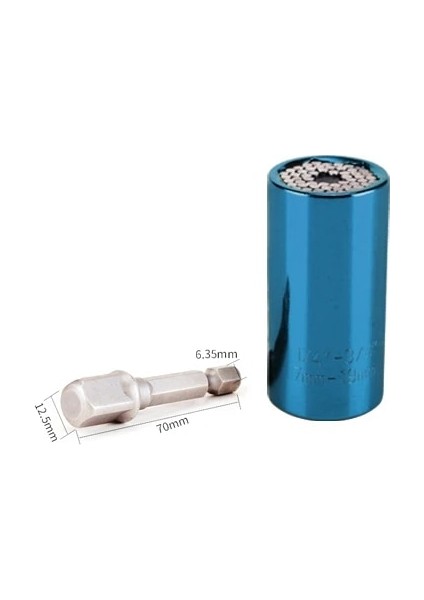Mavi Evrensel Tork Anahtarı Kulaklık Seti Soket Kol 7-19MM Elektrikli Matkap Cırcır Burç Anahtarı Anahtar Çok El Aletleri (Yurt Dışından)