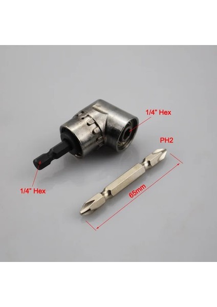64MM Ph2 105 Açılı Tornavida Bit Soket Adaptör Tutucu Ayarlanabilir Derece Sağ Açı Sürücü 1/4 Hex Shank Soket Bit (Yurt Dışından)