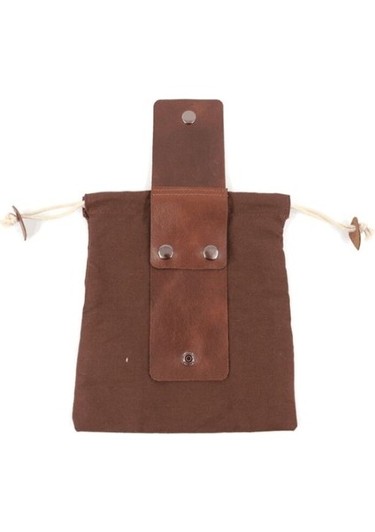 Kahverengi Deri ve Kanvas Bushcraft Çanta Kanvas Toplama Kese Yürüyüş Kamp Hazineleri Toplama Açık Kamp Depolama Kemerleri Çanta (Yurt Dışından)