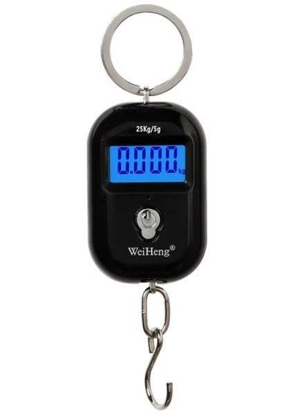 Siyah Weiheng 25 kg 5g Mini Dijital Cep Ölçeği Taşınabilir Bagaj Kanca Terazi LCD Arka Işık Mutfak Asılı Çelikhane Ağırlık Dengesi (Yurt Dışından)