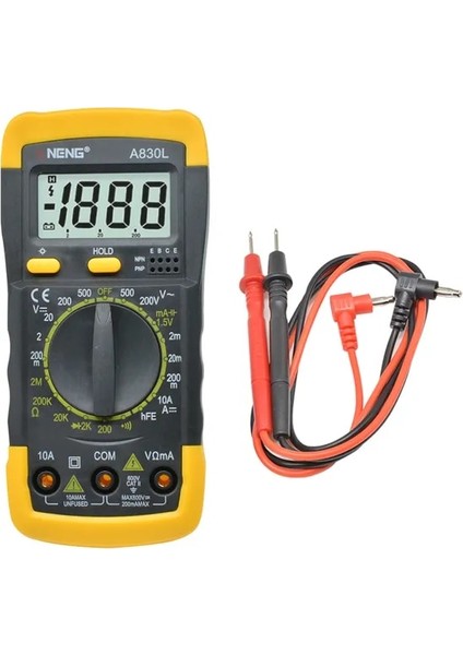 C LCD Dijital Multimetre A830L Ac Dc Gerilim Diyot Frekans Multitester Akım Test Cihazı Buzzer Fonksiyonlu Aydınlık Ekran (Yurt Dışından)