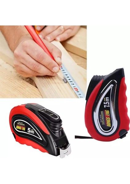 Beyaz 3MX15MM 3m 5m 7.5m Mezura Geri Çekilebilir Mezura Cetveli Otomatik Kilit Sistemi ile Inşaat Zanaat Yüklenici Marangoz Için (Yurt Dışından)