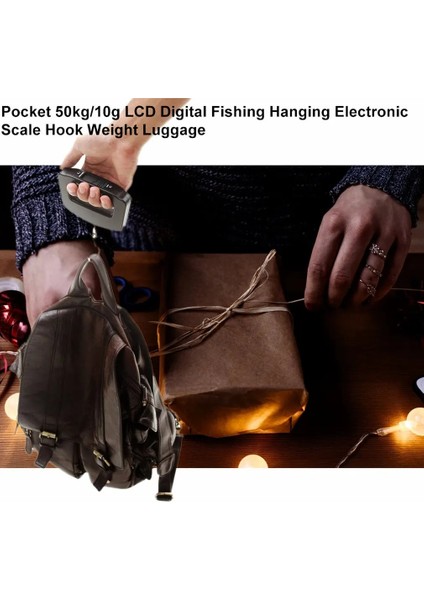 Siyah Abs Taşınabilir Cep Ölçeği 50 KG/10G LCD Dijital Seyahat Asılı Kanca Ölçeği Elektronik Tartı Kanca Ağırlık Bagaj (Yurt Dışından) modelleri