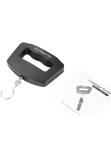 Siyah Abs Taşınabilir Cep Ölçeği 50 KG/10G LCD Dijital Seyahat Asılı Kanca Ölçeği Elektronik Tartı Kanca Ağırlık Bagaj (Yurt Dışından) fırsatları
