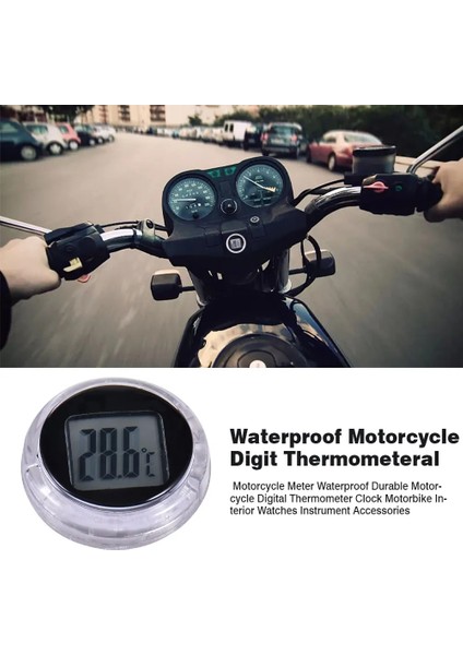 Standart Ev Ortam Termometresi Dijital Motosiklet Metre Su Geçirmez Dayanıklı Dijital Termometre (Yurt Dışından)