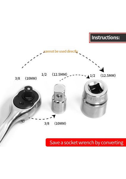 3-8 Ila 1-4 1/4" 3/8" 1/2" Cırcır Anahtarı Adaptörü Krom Vanadyum Çelik Kol Adaptörü Sürücü Soket Dönüştürücü Anahtar-Kol Bağlantısı Dönüştürücü (Yurt Dışından)