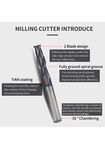 2f D3.5XD4X50L 1 Adet Tungsten Çelik Parmak Frezeler 1mm 6mm 12MM 2 Flüt HRC50 Düz Şaft Freze Kesicisi Alaşım Kaplama Karbür Elektrikli El Aletleri Cnc Torna (Yurt Dışından) fırsatları