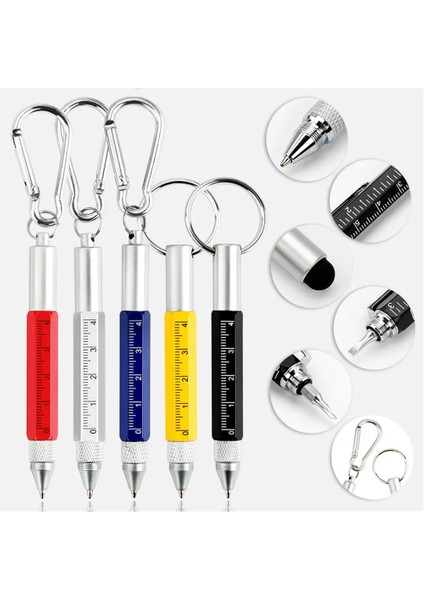 Gümüş Mini Çok Fonksiyonlu Tükenmez Kalem Stylus 6 In 1 Metal Tornavida Dokunmatik Ekran Aracı Kalem Küçük Ölçekli Anahtarlık Kalemler Hediye Aksesuarı (Yurt Dışından) fiyatları