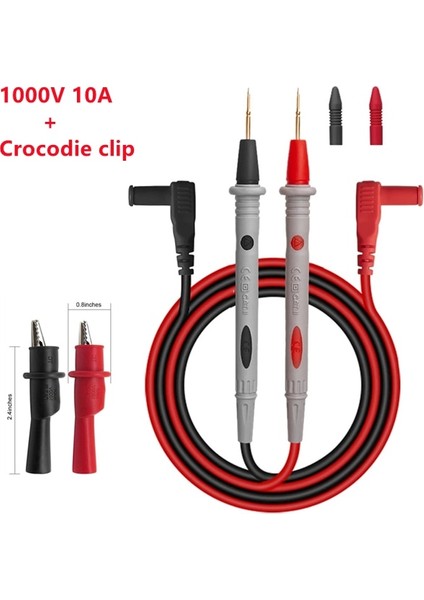10A Timsah Klip 10A 20A 1000 V Prob Testi Pin Dijital Multimetre Iğne Ucu Çok Metre Test Cihazı Kurşun Probe Tel Kalem Kablo (Yurt Dışından)