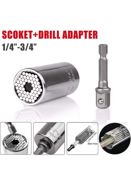 Kol ve Konektör Evrensel Tork Anahtarı Kulaklık Seti Soket Kol 7-19MM Elektrikli Matkap Cırcır Burç Anahtarı Anahtar Sihirli Çok El Aletleri (Yurt Dışından) fiyatları
