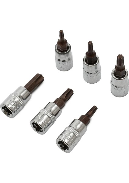 Lokma Anahtarlar Torx Bit Soket T10 T15 T20 T25 T30 T40 1/4 Inç 6 Adet/takım Krom Vanadyum Çelik Tornavida Bit Seti (Yurt Dışından)