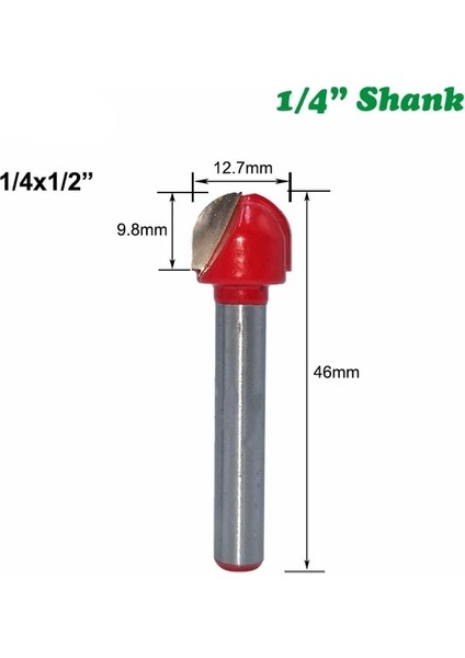B-04 6/6.35MM Shank Yuvarlak Uçlu Yönlendirici Bit Yuvarlak Freze Kesici Ahşap Cnc Yarıçapı Çekirdek Kutusu Katı Karbür Matkap Ucu Woofworking Araçları (Yurt Dışından)