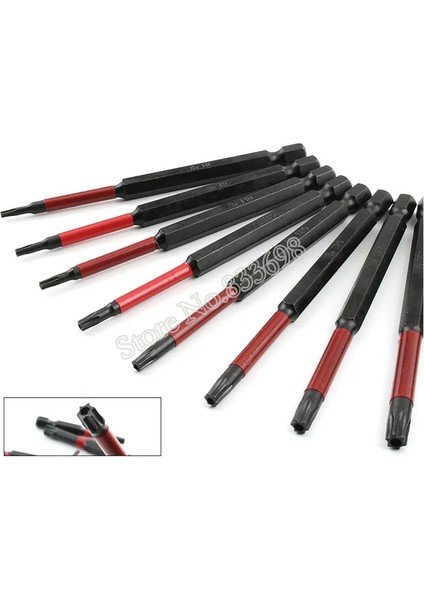 50MM Uzunluk T10 Bir Adet Kaymaz Torx Tornavida Uçları 1/4 "shank Manyetik Elektrikli Yıldız Tornavida Kafası T8 T9 T10 T15 T20 T25 T27 T30 T40 (Yurt Dışından) modelleri