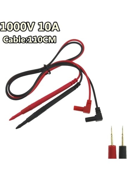1000V 10A Uç 1 Çift Dijital Multimetre Probu Yumuşak Silikon Tel Iğne Ucu Timsah Klipsli Evrensel Test Uçları LED Test Cihazı Için Multimetre (Yurt Dışından)