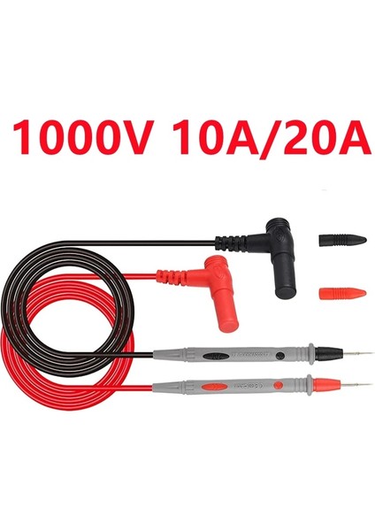 1000V 10A Uç 1 Çift Dijital Multimetre Probu Yumuşak Silikon Tel Iğne Ucu Timsah Klipsli Evrensel Test Uçları LED Test Cihazı Için Multimetre (Yurt Dışından) fiyatları
