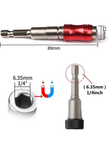 Altın 1/4 "hex Manyetik Vida Matkap Ucu Matkap Vida Aracı Hızlı Değişim Kilitleme Bit Tutucu Sürücü Kılavuz Matkap Ucu Tornavida Pivot Matkap (Yurt Dışından)