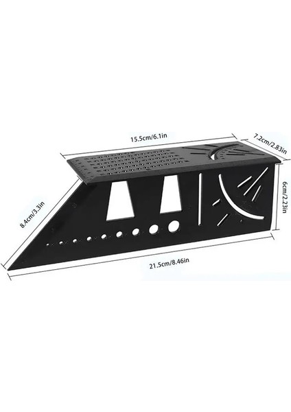 Siyah Yeni Marangoz Hattı Kare Ölçüm Cetveli 45 Derece Çizgi Cetvel Ağaç Işleme Scribe Mark Çizgi Ölçer T-Tipi Cetvel (Yurt Dışından)