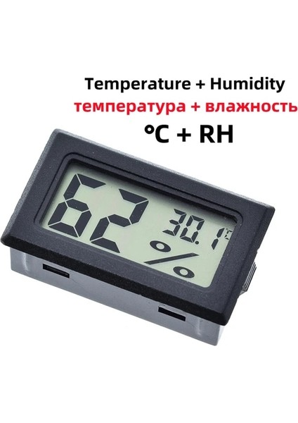 Telsiz Siyah 1 Adet Mini Dijital LCD Kapalı Termometre Higrometre Kapalı Uygun Sıcaklık Sensörü Nem Ölçer Ölçer Aletleri Kablo (Yurt Dışından)