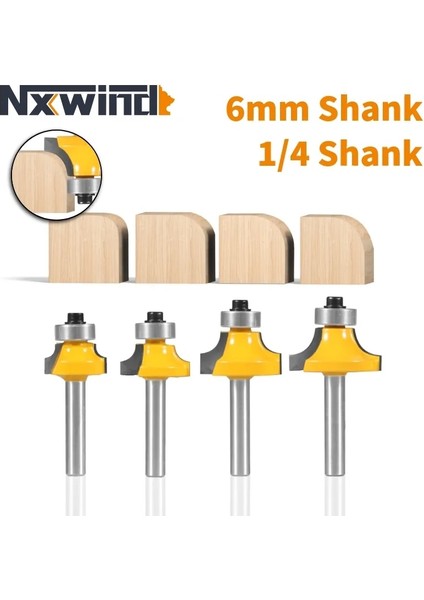 6.35X9.52X22.2 Nxwınd 6mm 6.35MM Shank Köşe Yuvarlak Yönlendirici Bit Ağaç Işleme Freze Kesicisi Ahşap Yüz Değirmeni (Yurt Dışından) fırsatları