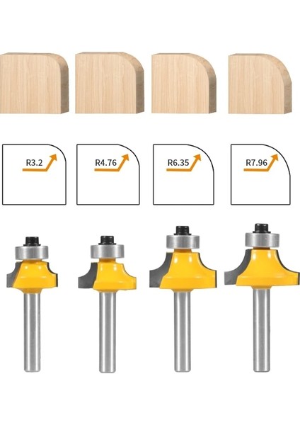 6.35X9.52X22.2 Nxwınd 6mm 6.35MM Shank Köşe Yuvarlak Yönlendirici Bit Ağaç Işleme Freze Kesicisi Ahşap Yüz Değirmeni (Yurt Dışından) indirimleri