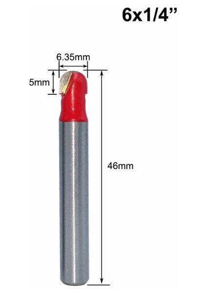 A-01 6/6.35MM Shank Yuvarlak Uçlu Yönlendirici Bit Yuvarlak Freze Kesici Ahşap Cnc Yarıçapı Çekirdek Kutusu Katı Karbür Matkap Ucu Woofworking Araçları (Yurt Dışından)