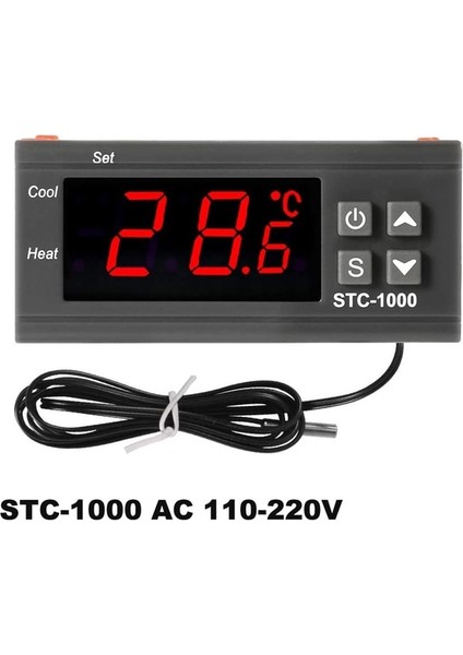 110-220V Dijital Sıcaklık Kontrol Cihazı STC-1000 Termostat Termoregülatör Inkübatör Röle LED 10A 12V/24V/110V/220V Isıtma Soğutma (Yurt Dışından)