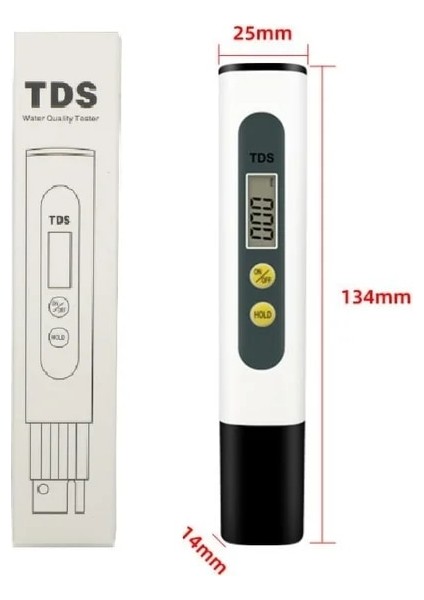 Basit Model 3'ü 1 Arada Tds Ec Metre Sıcaklık Dijital LCD Su Test Kalemi Saflık Filtresi, 4 Farklı Mod ile Su Seviyesi Test Cihazı (Yurt Dışından)