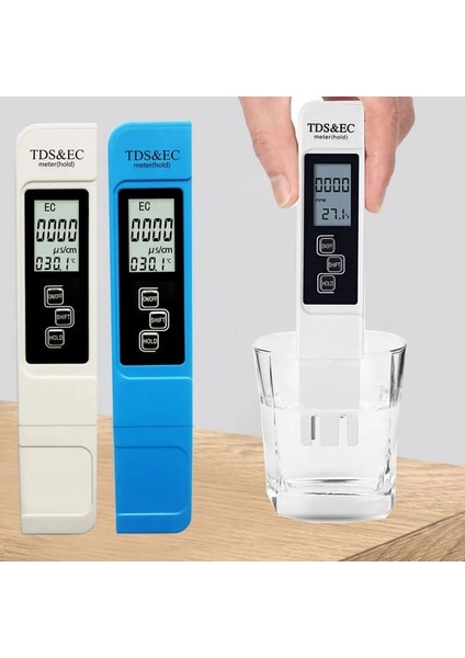 Basit Model 3'ü 1 Arada Tds Ec Metre Sıcaklık Dijital LCD Su Test Kalemi Saflık Filtresi, 4 Farklı Mod ile Su Seviyesi Test Cihazı (Yurt Dışından) fiyatları