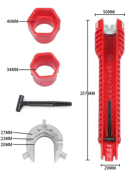 Kırık Tel Extracto 8 In 1/5 In 1 Kanal Anahtarı Lavabo Musluğu Sıhhi Tesisat Araçları Anahtarı 8 In 1 Çok Fonksiyonlu Ingilizce Anahtar Tamir Sıhhi Tesisat Anahtarı Aracı (Yurt Dışından)