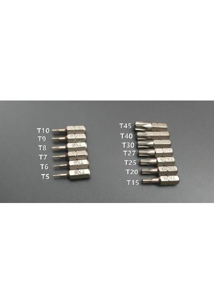 T25 1 Adet 1/4 "manyetik Torx Bit T6 T7 T8 T9 T10 T15 T20 T25 T27 T30 T40 T45 L25MM S2 Çelik Hex Tornavida Uçları 1 Adet (Yurt Dışından)