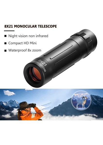 8X21 8X21 Mini Hd Monoküler Zoom 8x Su Geçirmez Taşınabilir Gece Görüş Teleskop Kamp Yürüyüş Avcılık Için Kızılötesi Olmayan Optik Kapsam (Yurt Dışından) fırsatları