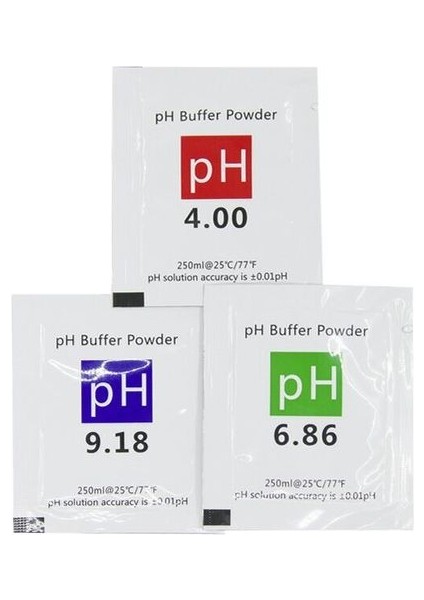 3 Adet Ph Metre Kalibrasyon Noktası Ph Tampon Tozu Ölçü Kalibrasyon Çözümü Ph Test Cihazı 4.00 6.86 9.18 (Yurt Dışından)