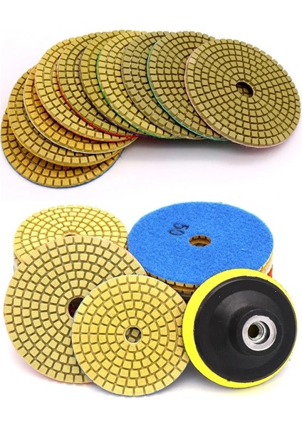1500 4 Inç 3 "/4" Kuru/ıslak Elmas Parlatma Pedi Esnek Elmas Parlatma Diski Granit Mermer Taş Zımpara Tekerleği 50-3000GRIT (Yurt Dışından)
