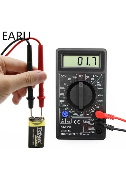 Siyah 1 Takım LCD Dijital Multimetre Ac/dc 750/1000 V Dijital Mini Multimetre Probu Voltmetre Ampermetre Ohm Test Cihazı Metre Gerilim Akım (Yurt Dışından)