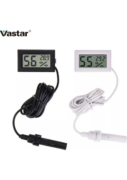 Wired-White-2 Vastar Mini Dijital LCD Iç Mekan Uygun Sıcaklık Sensörü Nem Ölçer Termometre Higrometre Ölçer (Yurt Dışından) fiyatları