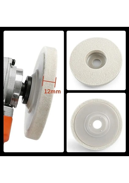 100MM Pousbo® 100X12MM Yün Parlatma Çarkı Disk Yün Keçe Parlatma Parlatma Taşlama Parlatıcı Disk Pedi Döner Alet (Yurt Dışından)