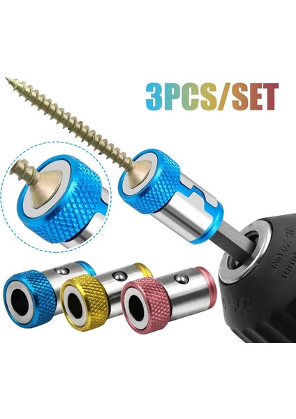 3 Adet Mavi 3 Adet/takım Manyetik Bit Tutucu Alaşım Elektrikli Manyetik Halka Tornavida Bit Kafa Kaymaz Güçlü Mıknatıs Halkası Phillip Bit (Yurt Dışından) modelleri