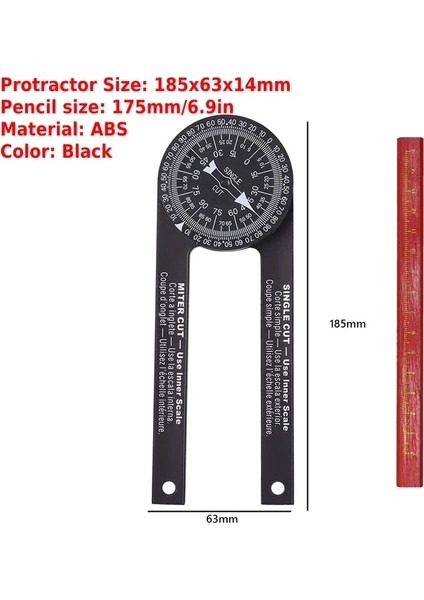 03 360 Derece Gönye Testere Iletki Dijital Iletki Cetvel Inklinometre Iletki Gönye Testere Açısı Abs Seviye Ölçer Ölçme Aracı (Yurt Dışından)