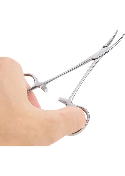Düz Ağız 12.5 cm Paslanmaz Çelik Kavisli Uç ve Düz Uçlu Forseps Kilitleme Kelepçeleri Hemostatik Forseps Arteriyel Forseps Kelepçe Balık Kancası Pense (Yurt Dışından)