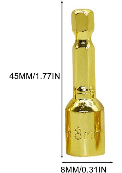 2 Adet 8mm Hex Soket Kol Somun Sürücü Manyetik Tornavida Bit Seti Soket 1/4 Inç Hex Shank Sürücü Adaptörü (Yurt Dışından)